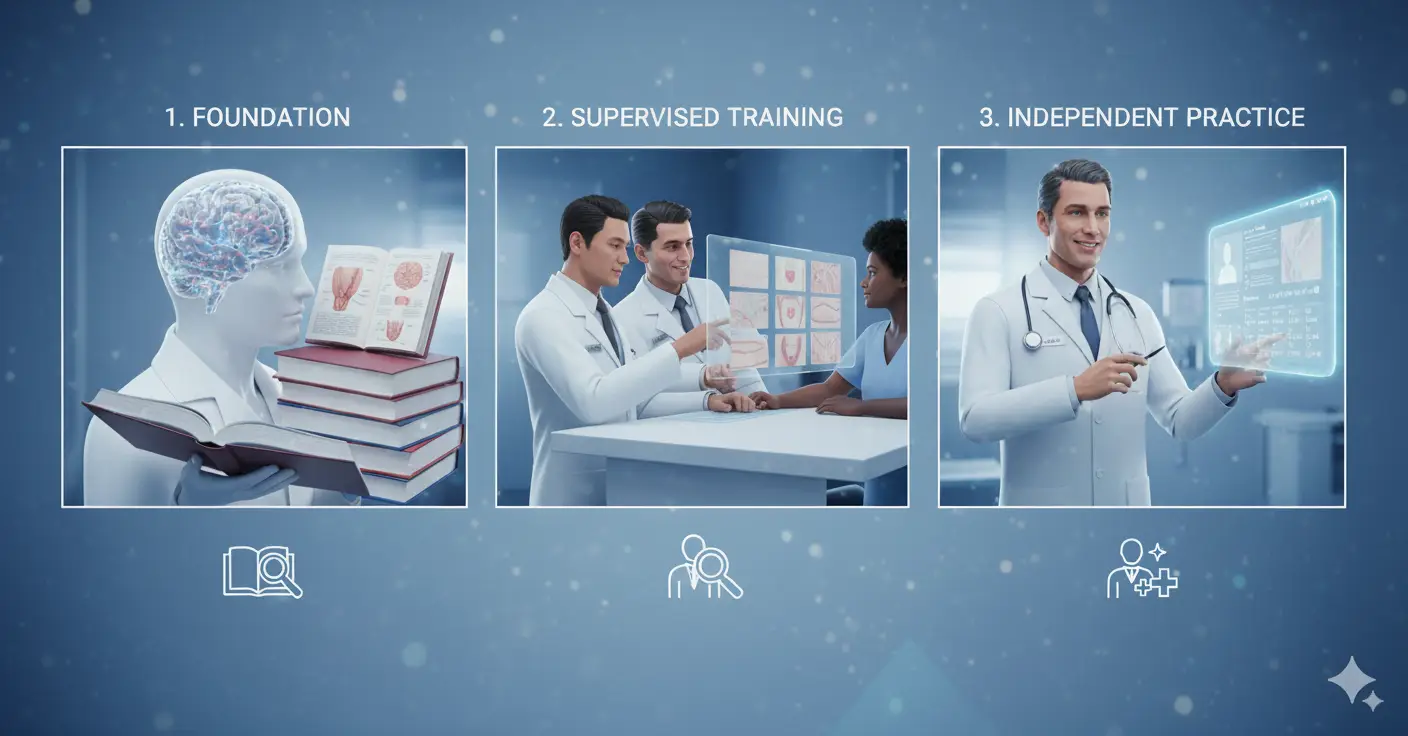 مراحل آموزش متخصص پوست