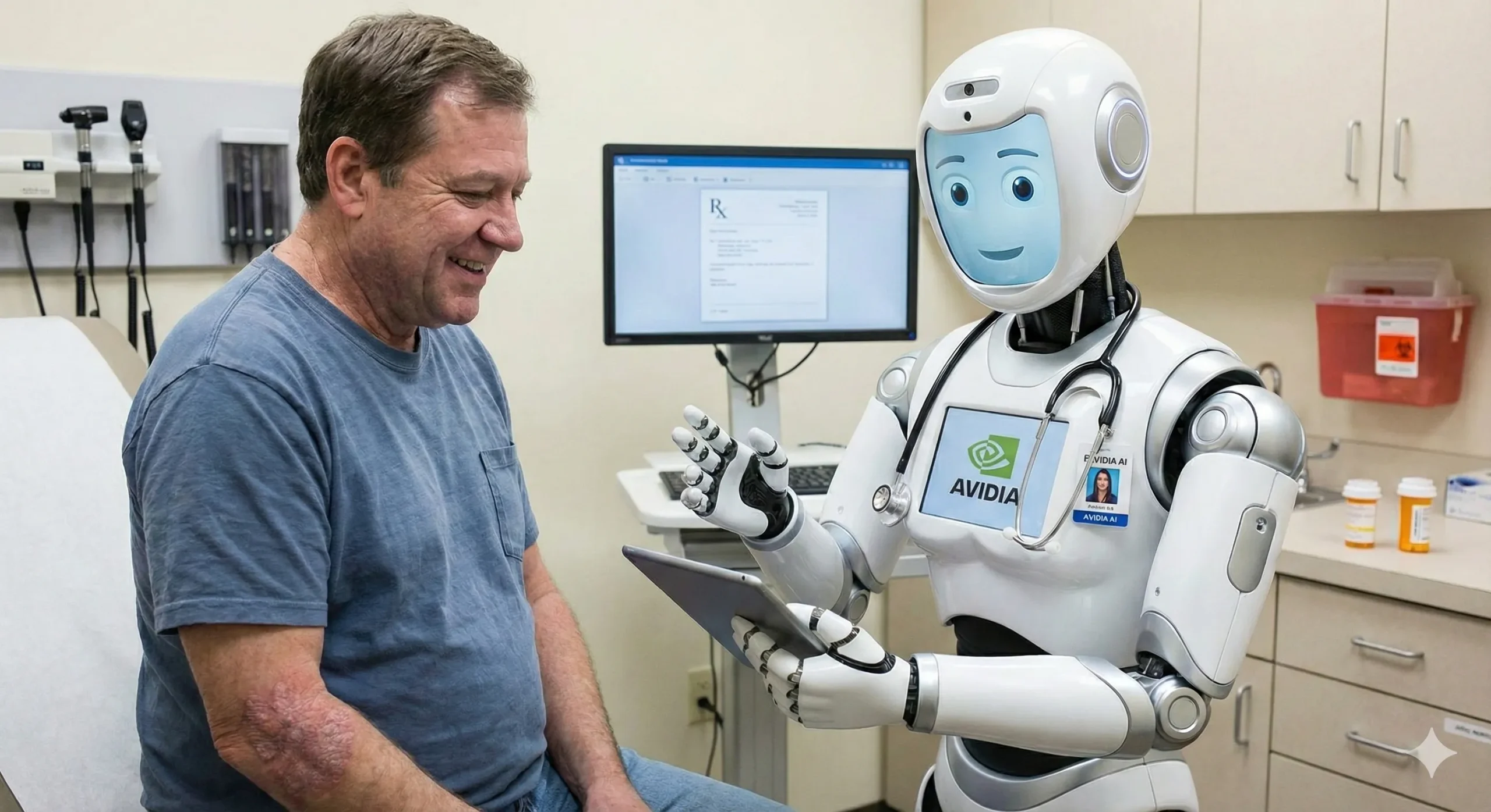 هوش مصنوعی آیویدیا در حال ویزیت بیمار مبتلا به پسوریازیس