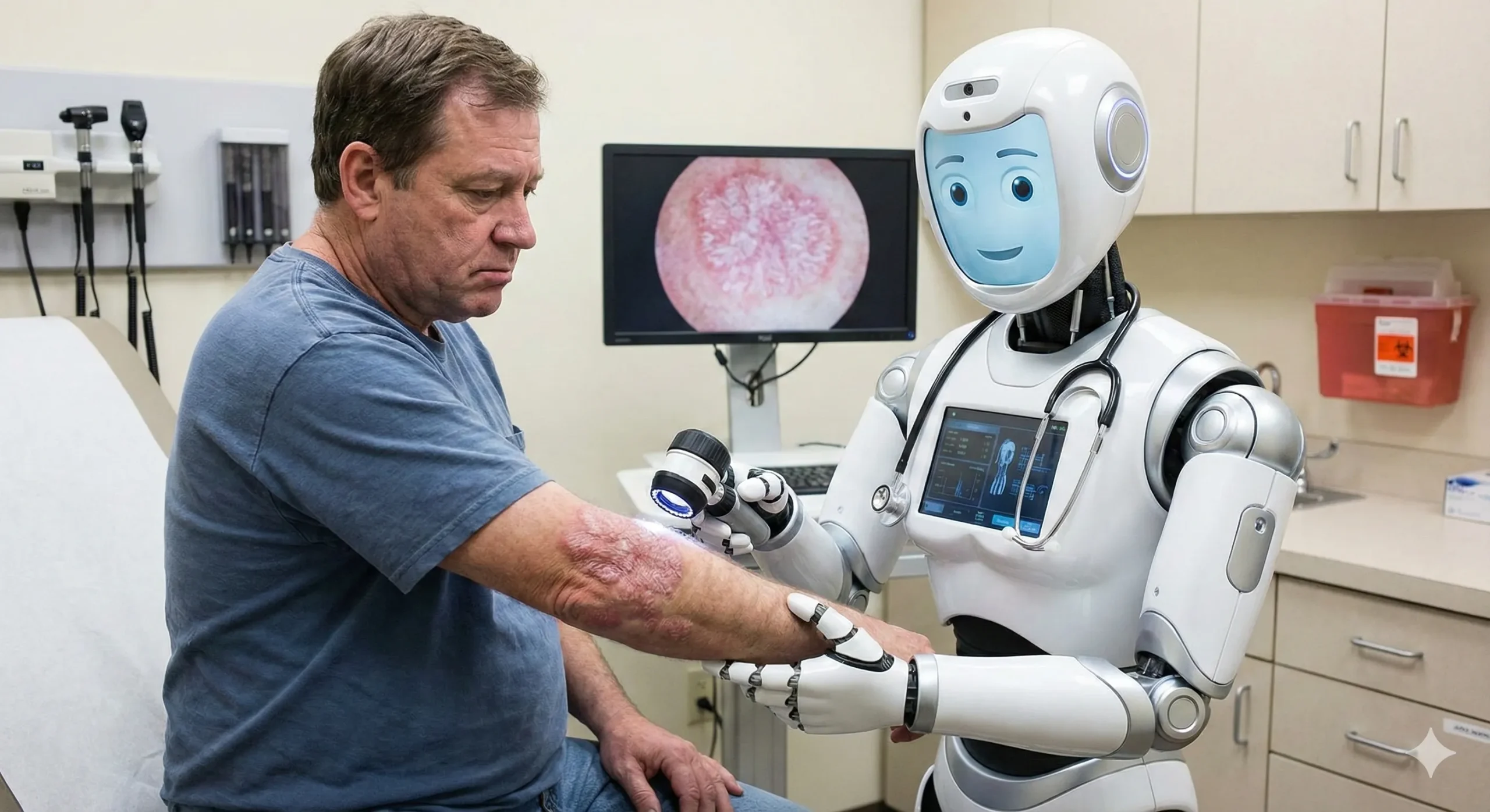 هوش مصنوعی آیویدیا در حال ویزیت بیمار مبتلا به پسوریازیس